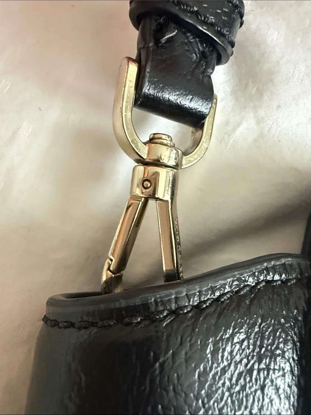 kate spade Black Pebbled Leather Satchel with Top Handles